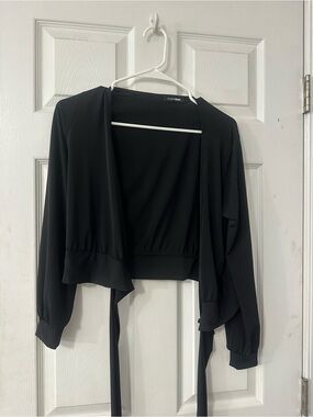 Fashion Nova Black Open-Front Cardigan
